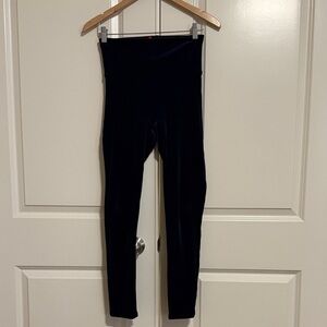 SPANX Womens Lapis Blue Velvet Leggings